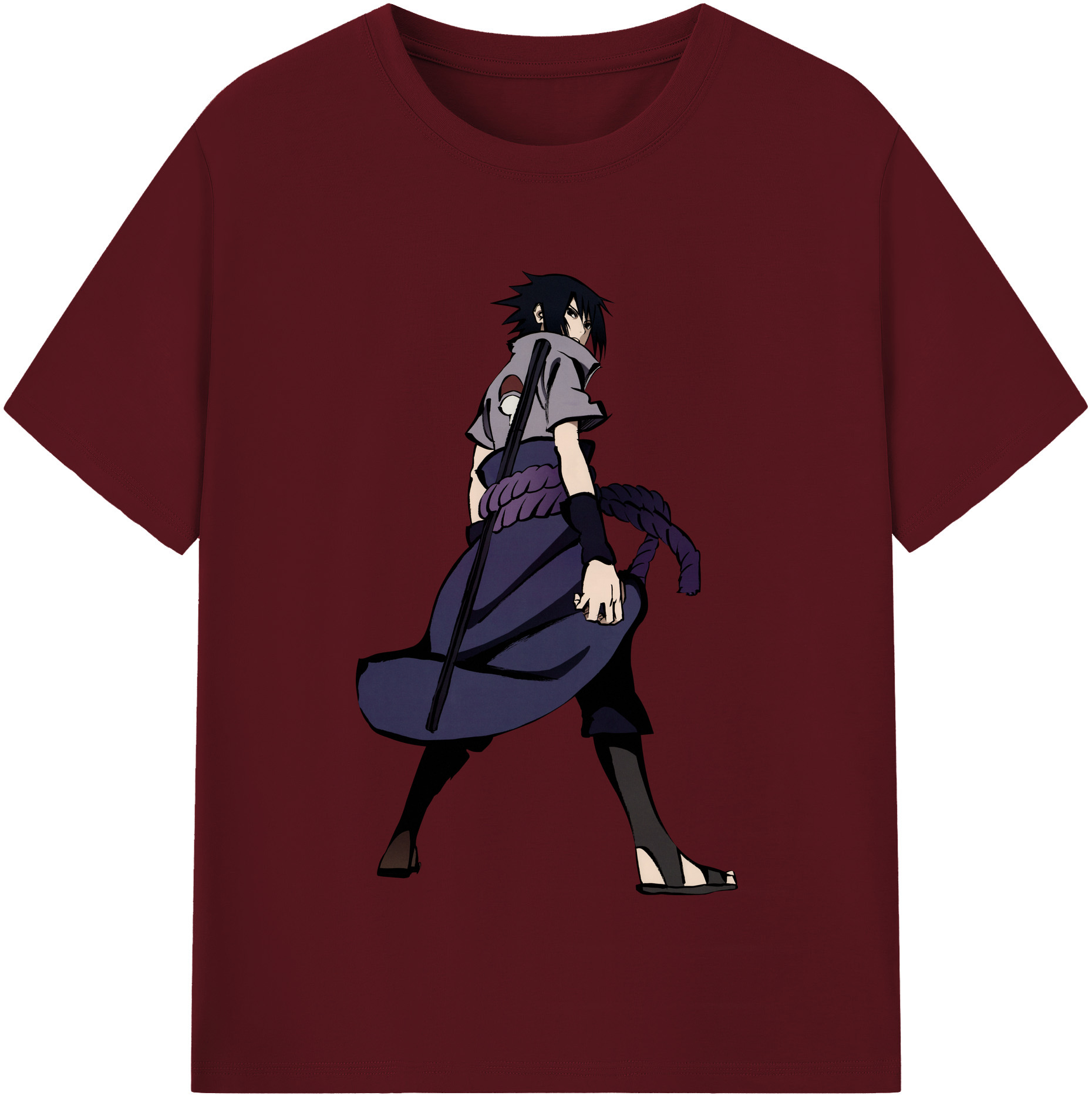 （画像用） NARUTO -ナルト- うちは サスケ Uchiha Sasuke 綿100％半袖Tシャツ（フロントプリント）